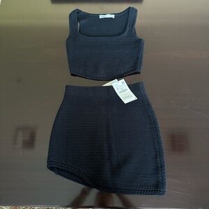 Zara Elegant Black Knit Skirt and matching top